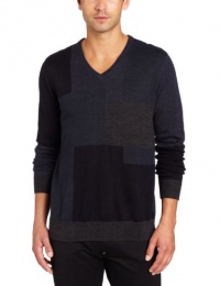Calvin Klein Sportswear Men's Merino Color Blocked V-Neck Sweater Calvin Klein Sportswear Men's Merino Color Blocked V-Neck Sweater
