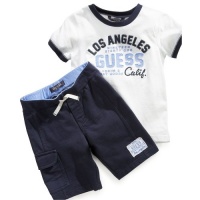 GUESS Kids Boys Tee and Shorts Set (12-24M), WHITE (18M) GUESS Kids Boys Tee and Shorts Set (12-24M), WHITE (18M)