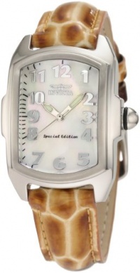 Invicta Women's 1895 Lupah White Mother-Of-Pearl Dial Brown Patent Leather With Alligator Pattern Watch Invicta Women's 1895 Lupah White Mother-Of-Pearl Dial Brown Patent Leather With Alligator Pattern Watch