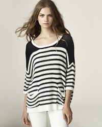 Exude sailor-inspired cool in this Velvet by Graham & Spencer nautical sweater, finished with front patch pockets for a casual touch. Exude sailor-inspired cool in this Velvet by Graham & Spencer nautical sweater, finished with front patch pockets for a casual touch.