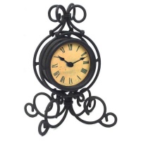Infinity Instruments The Grace - Black Wrought Iron Table Clock Infinity Instruments The Grace - Black Wrought Iron Table Clock