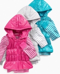 That's a wrap. Her cosmopolitan chic will get a cute boost with this Heart Soul sequin vest and striped shirt set. That's a wrap. Her cosmopolitan chic will get a cute boost with this Heart Soul sequin vest and striped shirt set.