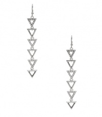 G by GUESS Geometric Linear Earrings with Rhineston, SILVER