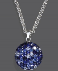Life's a ball -- express it with playful style like Balissima by Effy Collection's sparkling circle pendant. Crafted in sterling silver, a gradation of blue round-cut sapphires (3-1/10 ct. t.w.) add instant shine. Approximate length: 18 inches. Approximate drop: 1 inch. Life's a ball -- express it with playful style like Balissima by Effy Collection's sparkling circle pendant. Crafted in sterling silver, a gradation of blue round-cut sapphires (3-1/10 ct. t.w.) add instant shine. Approximate length: 18 inches. Approximate drop: 1 inch.