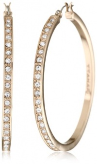 T Tahari Rose Gold with Crystal Hoop Earrings T Tahari Rose Gold with Crystal Hoop Earrings
