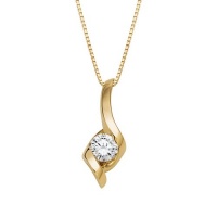 1/8 ct. Diamond Sirena Solitaire Pendant in 14K Yellow Gold 1/8 ct. Diamond Sirena Solitaire Pendant in 14K Yellow Gold