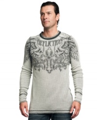 Double up on great, easy-to-wear style with this reversible thermal from Affliction. Double up on great, easy-to-wear style with this reversible thermal from Affliction.