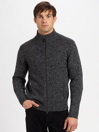 Richly textured with ribbed knit trim lends a modern, elegant finish to a cold weather essential, rendered in a superior cotton and wool blend.Two-way zip frontStand collarSide zip pocketsRibbed knit, collar, cuffs and hem25% cotton/25% polyamide/25% viscose/20% wool/5% cashmereHand washImported Richly textured with ribbed knit trim lends a modern, elegant finish to a cold weather essential, rendered in a superior cotton and wool blend.Two-way zip frontStand collarSide zip pocketsRibbed knit, collar, cuffs and hem25% cotton/25% polyamide/25% viscose/20% wool/5% cashmereHand washImported