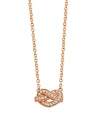 True love is like a knot that never comes undone. The cubic zirconia-encrusted heart on this 18k rose gold vermeil pave necklace lets her know just how you feel.