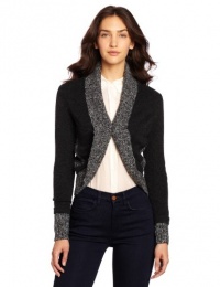 Magaschoni Women's 100% Cashmere Rib Trim Bolero Sweater, Charcoal Tweed/Charcoal, X-Small Magaschoni Women's 100% Cashmere Rib Trim Bolero Sweater, Charcoal Tweed/Charcoal, X-Small