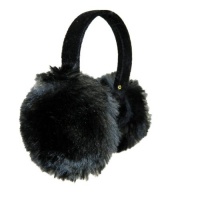 Tissavel Faux Fox Earmuffs on Velvet Band By Surell Accessories (Black) Tissavel Faux Fox Earmuffs on Velvet Band By Surell Accessories (Black)