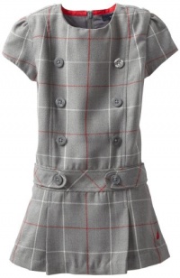 Nautica Girls 2-6X Short Sleeve Plaid Dress, Medium Grey Heather, 3T Nautica Girls 2-6X Short Sleeve Plaid Dress, Medium Grey Heather, 3T