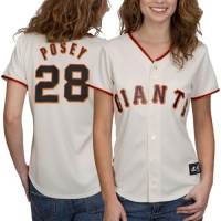 MLB Women's San Francisco Giants Buster Posey Ivory Home Short Sleeve 5 Button Synthetic Replica Baseball Jersey by Majestic MLB Women's San Francisco Giants Buster Posey Ivory Home Short Sleeve 5 Button Synthetic Replica Baseball Jersey by Majestic