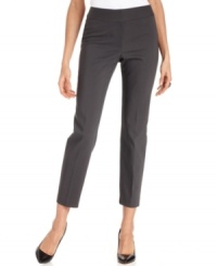 Slim and slightly cropped, Nine West's sateen pants make a fashionable starting point for any office outfit! Slim and slightly cropped, Nine West's sateen pants make a fashionable starting point for any office outfit!