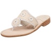 Jack Rogers Women's Palm Beach Navajo Classic Flat,Bone/White,10.5 M