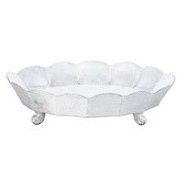 Handmade from Venetian terra marrone, or brown clay, this wonderfully sculpted white footed bowl brings a note of rustic elegance to your dining table. Handmade from Venetian terra marrone, or brown clay, this wonderfully sculpted white footed bowl brings a note of rustic elegance to your dining table.