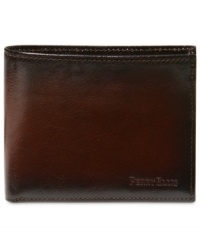 This weathered wallet from Perry Ellis is a heritage classic. This weathered wallet from Perry Ellis is a heritage classic.
