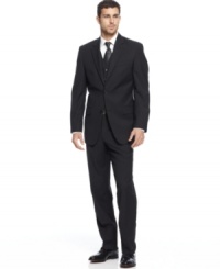 See what the power of three can do for you. This classic suit from Michael Kors can be worn with or without a vest for ultimate versatility. See what the power of three can do for you. This classic suit from Michael Kors can be worn with or without a vest for ultimate versatility.