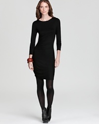 Alluring side ruching crafts a body-con Three Dots dress for a striking yet sophisticated fashion statement. Team with sheer tights and heels for a lithe, long silhouette. Alluring side ruching crafts a body-con Three Dots dress for a striking yet sophisticated fashion statement. Team with sheer tights and heels for a lithe, long silhouette.