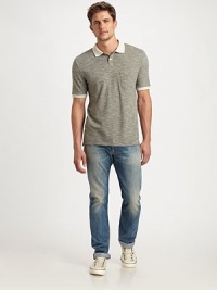 Slub finish in cool, comfortable cotton makes this classic polo style ready to wear weekend after weekend.Two-button placketChest patch pocketCottonHand washImported Slub finish in cool, comfortable cotton makes this classic polo style ready to wear weekend after weekend.Two-button placketChest patch pocketCottonHand washImported
