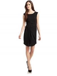 THE LOOKSleevelessWide shoulder strapsFront pipingPleats for added drapeHidden side zipTHE FITAbout 37 from shoulder to hemTHE MATERIAL95% viscose/5% spandexFully linedCARE & ORIGINDry cleanMade in CanadaModel shown is 5'10½ (179cm) wearing US size 4. THE LOOKSleevelessWide shoulder strapsFront pipingPleats for added drapeHidden side zipTHE FITAbout 37 from shoulder to hemTHE MATERIAL95% viscose/5% spandexFully linedCARE & ORIGINDry cleanMade in CanadaModel shown is 5'10½ (179cm) wearing US size 4.