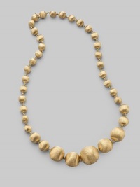 From the Africa Collection. A graduated beaded design in textured 18K gold.18K gold Length, about 18 Lobster clasp closure Made in Italy From the Africa Collection. A graduated beaded design in textured 18K gold.18K gold Length, about 18 Lobster clasp closure Made in Italy