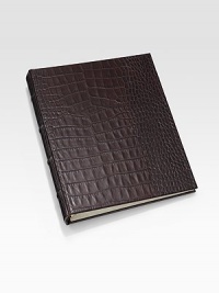 Rich, crocodile-embossed Italian leather holds treasured photos in the nicest way for storage and display. 18 clear pocket leaves hold 72, 4 X 6 photos 7¾ X 9½ Made in USA Rich, crocodile-embossed Italian leather holds treasured photos in the nicest way for storage and display. 18 clear pocket leaves hold 72, 4 X 6 photos 7¾ X 9½ Made in USA