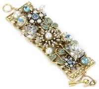 Betsey Johnson Iconic Enchanted Garden Flower Multi-Charm Wide Toggle Bracelet Betsey Johnson Iconic Enchanted Garden Flower Multi-Charm Wide Toggle Bracelet