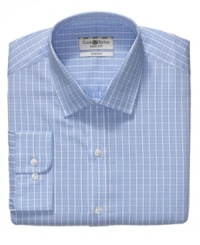 Brighten up your dress wardrobe with the fresh palette of this checked shirt from Club Room. Brighten up your dress wardrobe with the fresh palette of this checked shirt from Club Room.