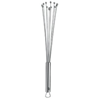 Innovative and efficient, this whisk features vibrating balls that more effectively circulate air to eliminate lumps. Plus, the easy-to-clean wires easily reach into the corners of your pots and bowls leaving nothing behind. Innovative and efficient, this whisk features vibrating balls that more effectively circulate air to eliminate lumps. Plus, the easy-to-clean wires easily reach into the corners of your pots and bowls leaving nothing behind.