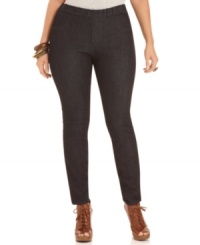 Snag the look of skinnies and the comfort of leggings with Lucky Brand Jeans' plus size jeggings, featuring a dark wash-- pair them with all your new tops!