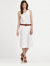 A breezy linen skirt featuring eye-catching cutout details and a universally flattering A-line silhouette.Waist dartsSide zipperCutout detailsGrosgrain detail along hemAbout 28 longLinen; cotton liningDry cleanImported Model shown is 5'10 (177cm) wearing US size 4. A breezy linen skirt featuring eye-catching cutout details and a universally flattering A-line silhouette.Waist dartsSide zipperCutout detailsGrosgrain detail along hemAbout 28 longLinen; cotton liningDry cleanImported Model shown is 5'10 (177cm) wearing US size 4.