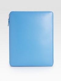 Sleek, brightly-hued leather zips around your iPad® or iPad2® for a stylish cover.Zip-around closureTwo inside open pocketsFive credit card slotsLeather liningBlue case: blue interiorGreen case: green interior9W X 11H X 1/2DImportedPlease note: iPad® not included. Sleek, brightly-hued leather zips around your iPad® or iPad2® for a stylish cover.Zip-around closureTwo inside open pocketsFive credit card slotsLeather liningBlue case: blue interiorGreen case: green interior9W X 11H X 1/2DImportedPlease note: iPad® not included.