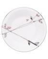 Hummingbirds twirl and buzz from flowery pink leaves to blue on the dreamy bone china salad plates from Lenox Lifestyle dinnerware. The dishes from the Silver Song collection are crisscrossed with platinum branches and abound with fanciful springtime delight and irresistible modern charm. (Clearance)