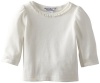 Hartstrings Baby-girls Infant Long Sleeve Rib Tee Shirt, Marshmallow, 18 Months