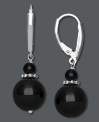 Simply refined and classically elegant, these onyx (4-10 mm) bead earrings offer just a touch of glamour to any dress, whether casual or formal. Set in brilliant sterling silver. Approximate drop: 1-1/2 inches. Simply refined and classically elegant, these onyx (4-10 mm) bead earrings offer just a touch of glamour to any dress, whether casual or formal. Set in brilliant sterling silver. Approximate drop: 1-1/2 inches.