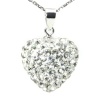 Swaroski White Crystal Heart Shape Sterling Silver Pendant
