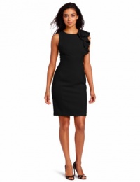 Calvin Klein Women's Ruffle Dress, Black, 10 Calvin Klein Women's Ruffle Dress, Black, 10