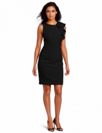 Calvin Klein Women's Ruffle Dress, Black, 10