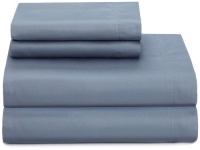 Calvin Klein White Label Double Stitch Sateen Queen Sheet Set, Ocean Calvin Klein White Label Double Stitch Sateen Queen Sheet Set, Ocean