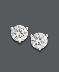 The gift she'll never forget. These breathtaking stud earrings feature round-cut, certified, near colorless diamonds (1 ct. t.w.) set in 18k white gold. Approximate diameter: 1/5 inch. The gift she'll never forget. These breathtaking stud earrings feature round-cut, certified, near colorless diamonds (1 ct. t.w.) set in 18k white gold. Approximate diameter: 1/5 inch.