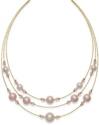 Charter Club Necklace, Pink Imitation Pearl Layered Necklace