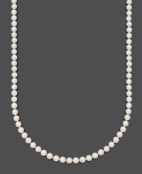 Look glamorous and poised in perfect pearls. Belle de Mer necklace features A+ Akoya cultured pearls (6-6-1/2 mm) set in 14k gold. Approximate length: 30 inches. Look glamorous and poised in perfect pearls. Belle de Mer necklace features A+ Akoya cultured pearls (6-6-1/2 mm) set in 14k gold. Approximate length: 30 inches.