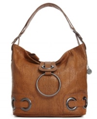 Slouchy-chic with a vintage vibe, this cool carryall from Big Buddha rocks a retro look in faux stressed leather with oversized grommets. Shoulder-right and super spacious, it's equipped to carry off all your modern must-haves. Slouchy-chic with a vintage vibe, this cool carryall from Big Buddha rocks a retro look in faux stressed leather with oversized grommets. Shoulder-right and super spacious, it's equipped to carry off all your modern must-haves.