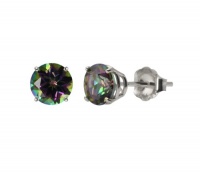 Sterling Silver Round Mystic Topaz Stud Earrings (6mm , 2.00 cttw) Sterling Silver Round Mystic Topaz Stud Earrings (6mm , 2.00 cttw)