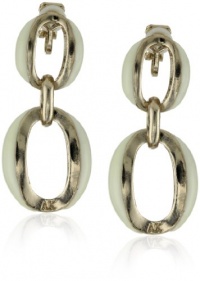 Anne Klein Zelda Gold-Tone Ivory Enamel Drop Earrings Anne Klein Zelda Gold-Tone Ivory Enamel Drop Earrings