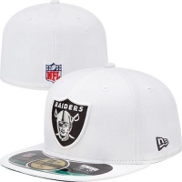 NFL Mens Oakland Raiders On Field 5950 White Cap By New Era NFL Mens Oakland Raiders On Field 5950 White Cap By New Era