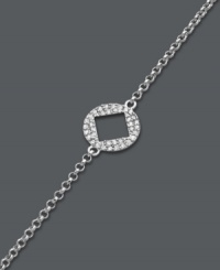 Perfect your look with playful shapes. Studio Silver's delicate style can be worn alone, or paired with other sweet designs for a trendy layered effect. Bracelet crafted in sterling silver features a cut-out square and crystal-accented circle. Approximate length: 7-1/2 inches. Perfect your look with playful shapes. Studio Silver's delicate style can be worn alone, or paired with other sweet designs for a trendy layered effect. Bracelet crafted in sterling silver features a cut-out square and crystal-accented circle. Approximate length: 7-1/2 inches.
