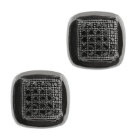 .925 Sterling Silver Black Color Square Micro Pave With CZ Earring Studs .925 Sterling Silver Black Color Square Micro Pave With CZ Earring Studs