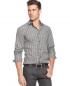 Simply styled and elegantly understated: This plain-front shirt from Armani Jeans in neatly checked cotton.